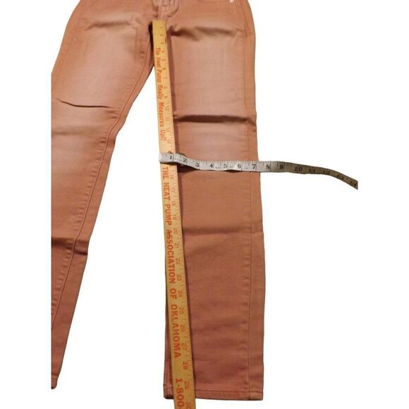 American Eagle Jeans Women Sz 0 Regular Skinny Stretch Peach Straight Leg - Picture 5 of 9